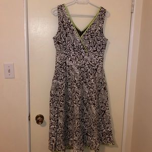Brown and white aline dress